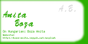 anita boza business card